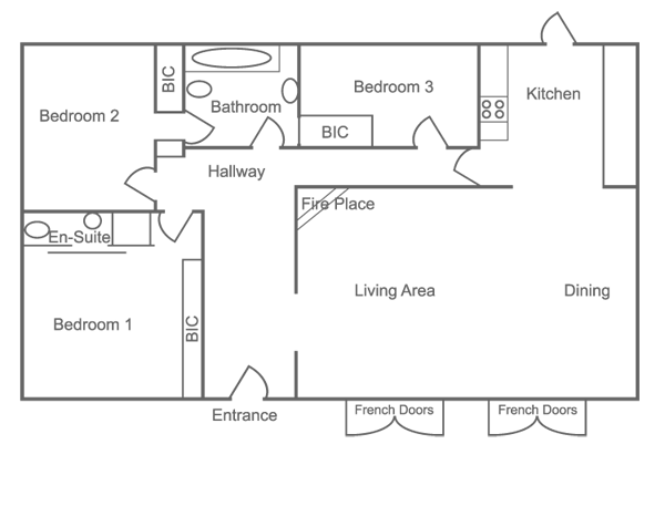 floorpan of hout bay beach cottage